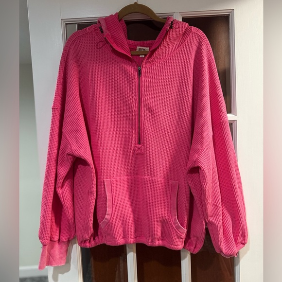 BiBi Tops - New Bibi Pink Waffle Knit Hoodie